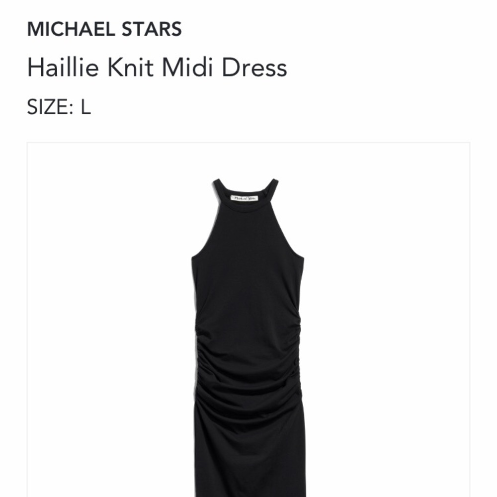 Michael Stars Haillie knit MIDI dress size large black. Worn once